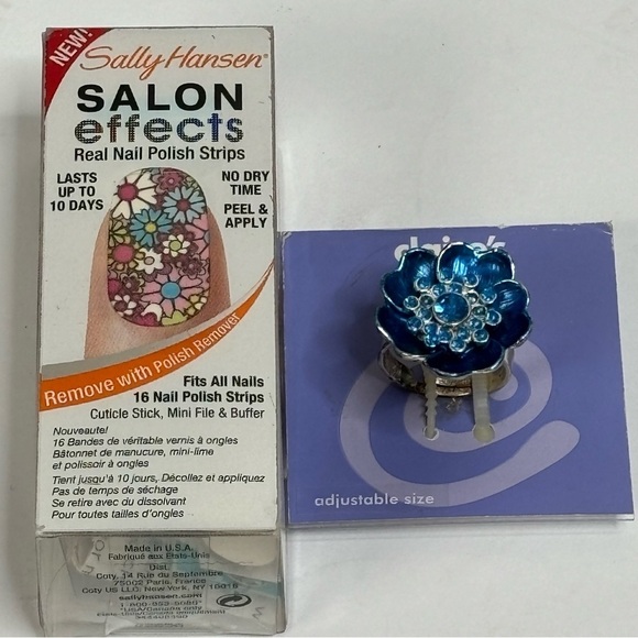 Sally Hansen Salon Effects Real Nail Polish Strips Flower & Claire’s Blue Ring - Picture 6 of 9
